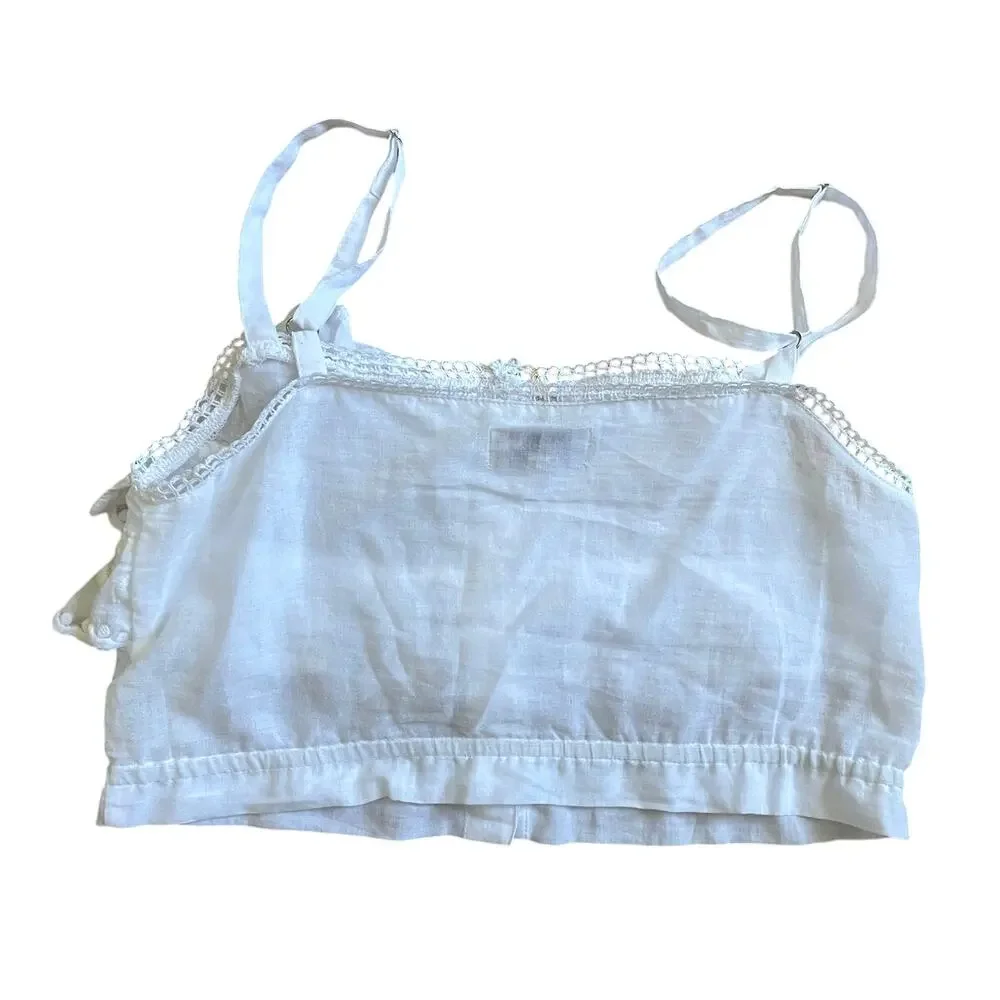 Mille Patti Top White Lace Size XSmall Ruffle Rmantic New with Tags